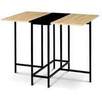 Table console pliable EDI 2-6 personnes avec rangements bois noir