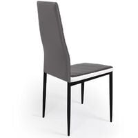 Lot de 6 chaises ROMANE grises bandeau blanc pour salle à manger - Gris