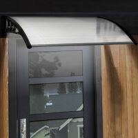 Auvent de porte marquise d'accueil 80 x 120 CM à LED solaire polycarbonate - Noir