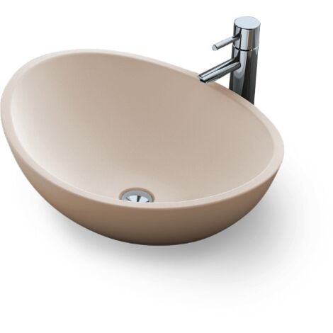 Vasque à Poser Ovale - 42 cm - en Solid Surface - Beige Rosé - Ovéa (1/3)