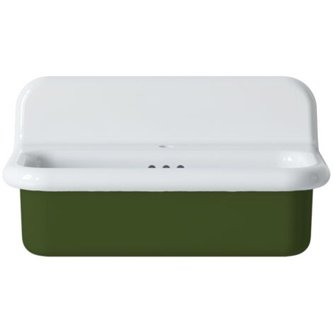Lavabo rétro en céramique 70 cm - True Colors Lite - Moyen format - Vert Mousse (1/2)