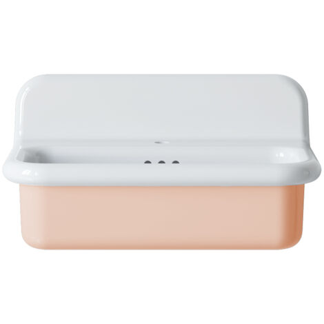 Lavabo rétro en céramique 70 cm - True Colors Lite - Moyen format - Pêche (1/2)