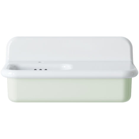 Lavabo rétro asymétrique en céramique 80 cm - True Colors Lite - Vert Pastel (1/4)