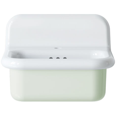 Lavabo rétro en céramique 50 cm - True Colors Lite - Petit format - Vert Pastel (1/4)