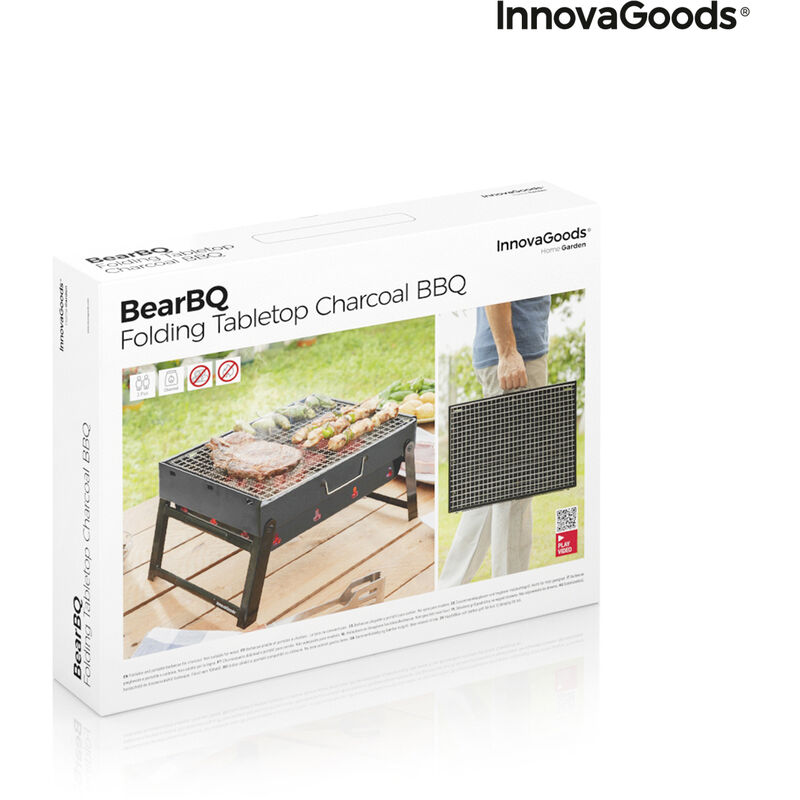 Barbecue Pieghevole Portatile a Carbone BearBQ InnovaGoods