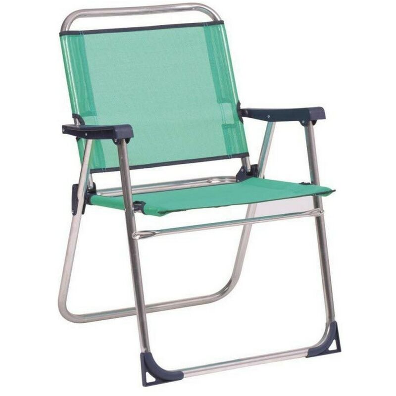 Sedia da Spiaggia Alluminio Verde Fissa (57 x 78 x 57 cm)