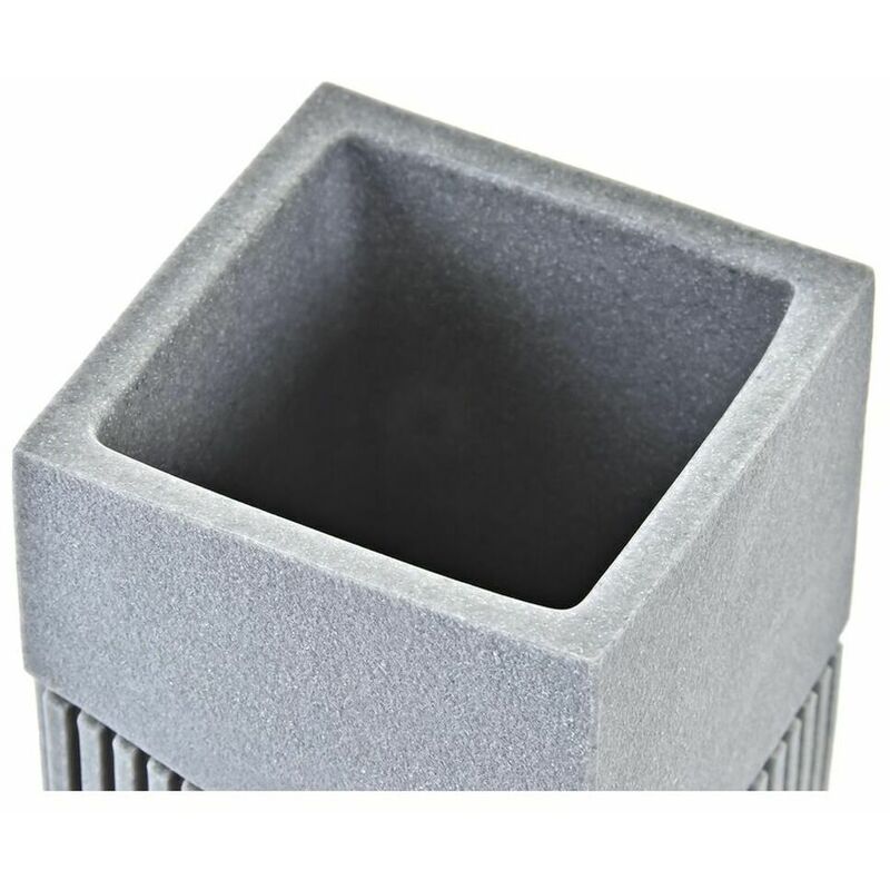 Portaspazzolini da Denti DKD Home Decor 7,6 x 7,6 x 10 cm Grigio Resina