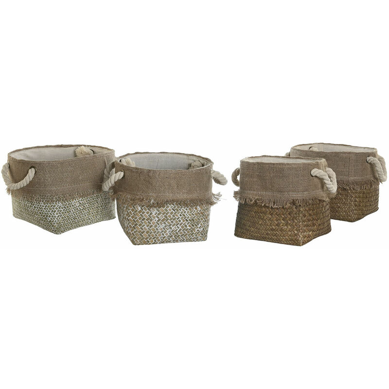 Set di Cestini DKD Home Decor 28 x 28 x 20 cm Mediterraneo (2 Unità)