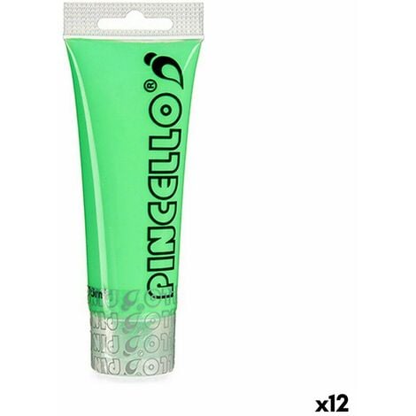 Vernice acrilica Neon 75 ml Verde (12 Unità)