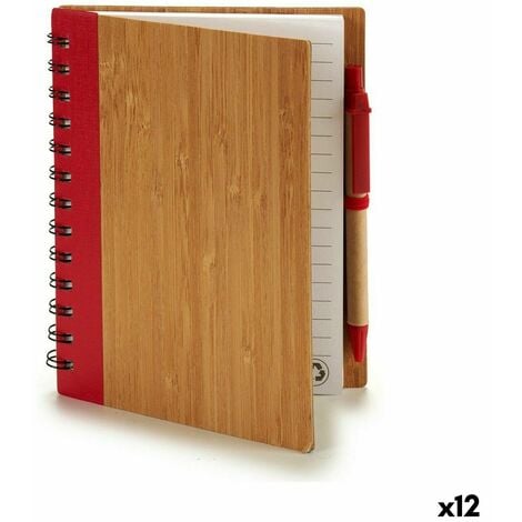 Quaderno ad Anelli con Penna Bambù 1 x 18 x 14 cm (12 Unità)
