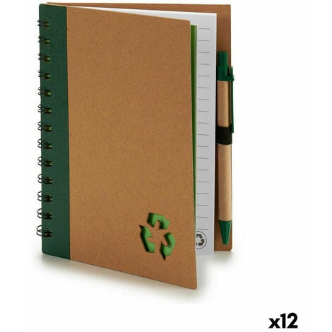 Quaderno ad Anelli con Penna Cartone Riciclato 1 x 18 x 14 cm (12 Unità)