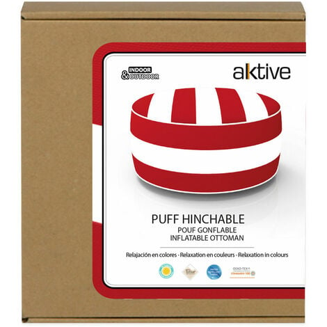 Pouf Gonfiabile Aktive A strisce 53 x 23 x 53 cm Coloniale (4 Unità)