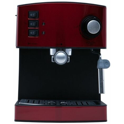 Caffettiera Express a Leva Adler AD 4404r Nero Rosso Argentato 1,6 L