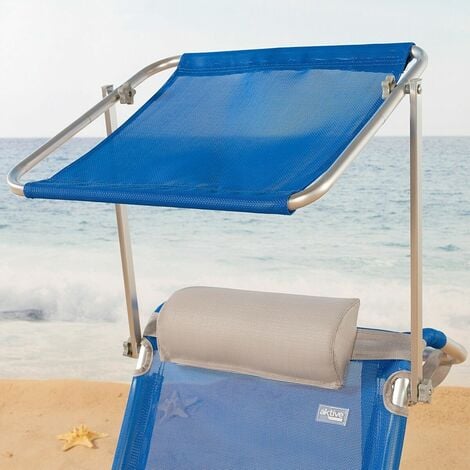 Sedia a Sdraio da Spiaggia Solenny 5 Posizioni Schienale Anatomico Azzurro