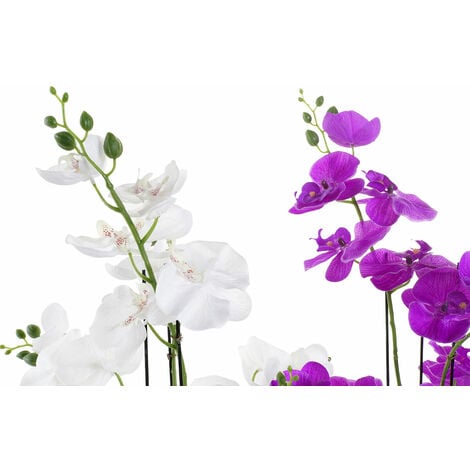 Fiori Decorativi DKD Home Decor 44 x 27 x 77 cm Lilla Bianco Verde Orchidea  (2
