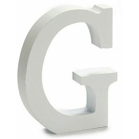 Lettera G Legno Bianco (2 x 16 x 14,5 cm) (24 Unità)