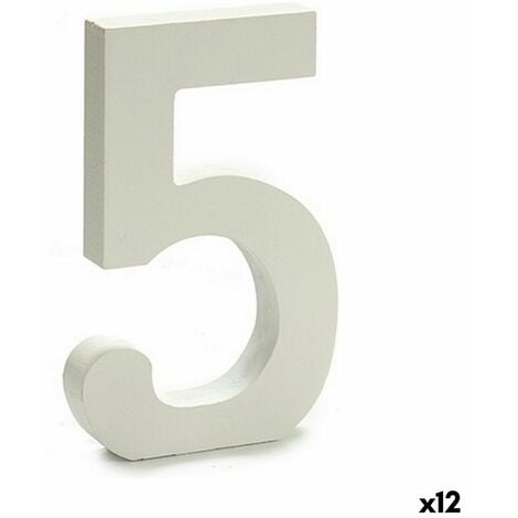 Numeri 5 Legno Bianco (1,8 x 21 x 17 cm) (12 Unità)