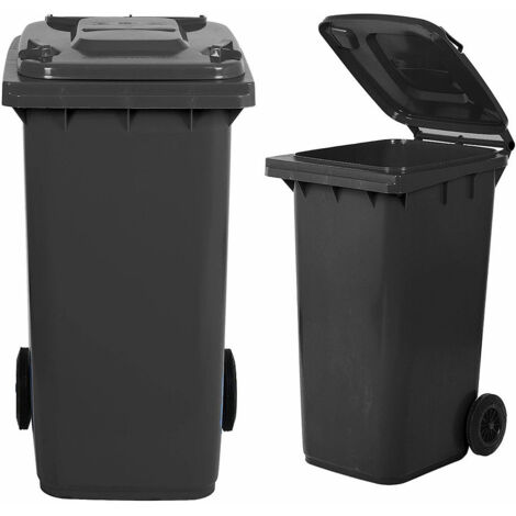 Bidone carrellato per raccolta differenziata 240 litri - Grigio - Mobil Plastic