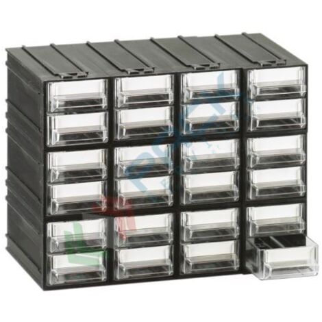 Cassettiera modulare "T/A" con 24 cassetti - Trasparente - Mobil Plastic