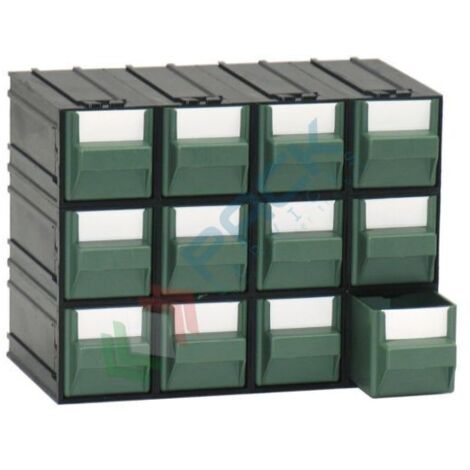 Cassettiera modulare "A1" con 12 cassetti - Verde - Mobil Plastic