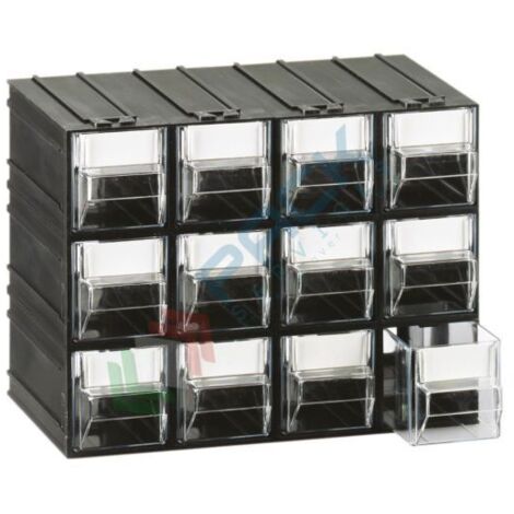 Cassettiera modulare "T/A1" con 12 cassetti - Trasparente - Mobil Plastic