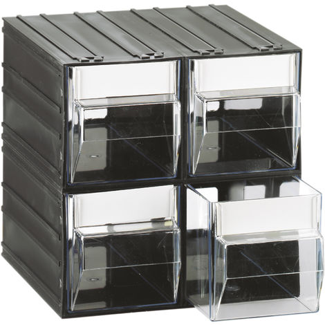 Cassettiera modulare T/44 con 4 cassetti - Trasparente - Mobil Plastic