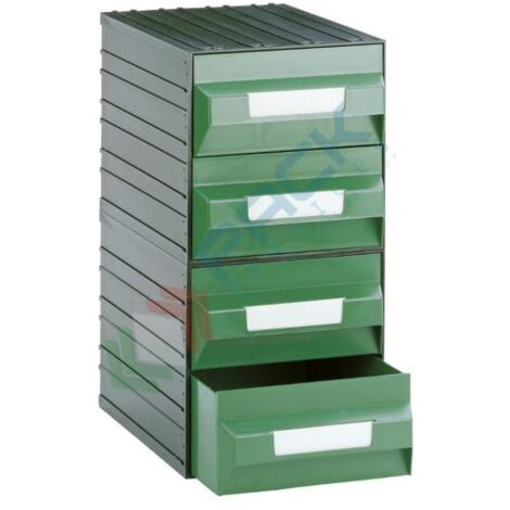 Cassettiera modulare "MOBIL1" con 4 cassetti - Verde - Mobil Plastic