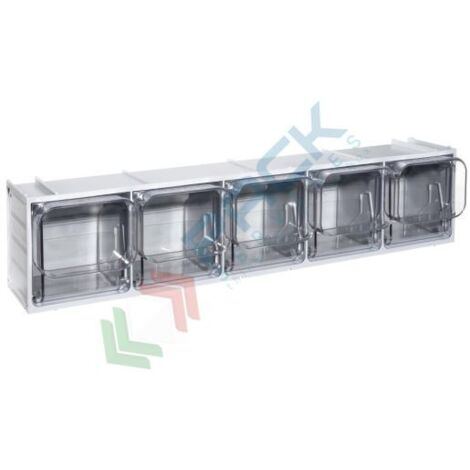 Cassettiera modulare 5 cassetti CRYSTAL BOX "CB50/2S" - Grigio Chiaro - Mobil Plastic (1/2)