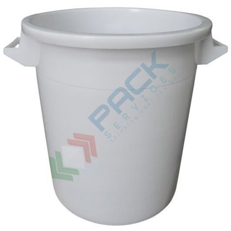 Bidone in plastica per alimenti da 50 litri - Bianco neutro - Mobil Plastic