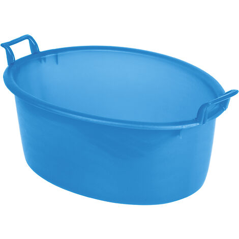 Bagno ovale / bacinella in plastica diametro 45 cm - Azzurro - Mobil Plastic