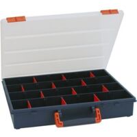 Valigetta portaminuterie "CLASS 41" con 4 scomparti e 12 divisori estraibili - Blu - Mobil Plastic