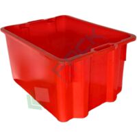 Mobil Plastic CRSIC-50R Cassa Chiusa Sovrapponibile per Alimenti HDPE 50 L impilabile con manici colore Arancione