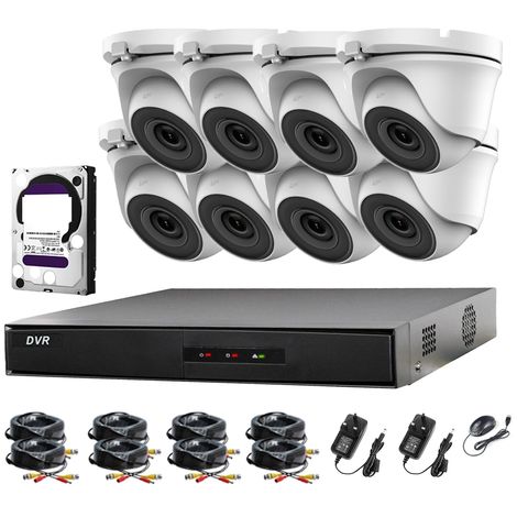 HIKVISION 8CH CCTV KIT DVR 1080P & 8X 2.0MP FULL HD 1080P WHITE DOME CCTV CAMERAS IR 20M NIGHT VISION REMOTE VIEW EASY P2P SECURITY CAMERA SYSTEM (1TB HDD PRE-INSTALLED)