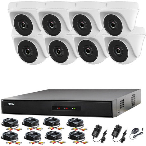 HIKVISION HIWATCH 8CH CCTV KIT DVR 1080P & 8X 2.0MP FULL HD 1080P DOME CCTV WATERPROOF CAMERAS EXIR IR 20M NIGHT VISION REMOTE VIEW EASY P2P SECURITY CAMERA SYSTEM (NO HDD PRE-INSTALLED)