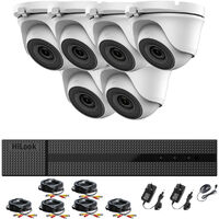 HIKVISION HILOOK 8CH CCTV KIT DVR 1080P & 6X 2.0MP FULL HD 1080P WHITE DOME CCTV CAMERAS IR 20M NIGHT VISION REMOTE VIEW EASY P2P SECURITY CAMERA SYSTEM (NO HDD PRE-INSTALLED)