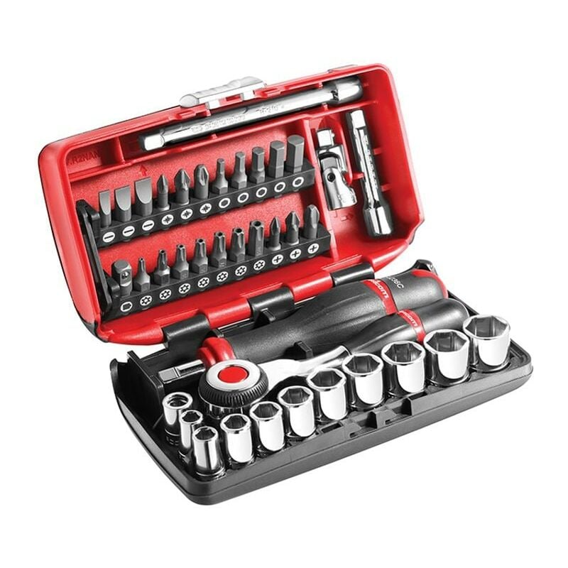 Facom 1/4in Drive Socket Set, 38 Piece FCMR360NANO