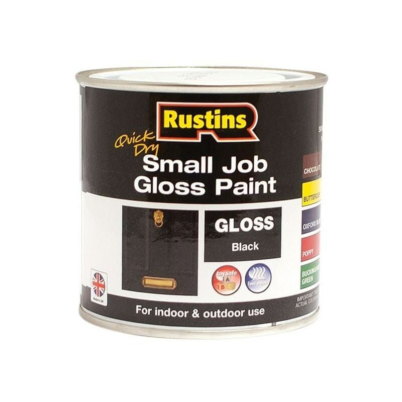 RUSTINS MPBK250 250ml Quick Dry Metal Paint - Black