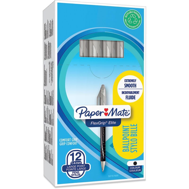 Paper Mate S0767600 Flexgrip Elite Retractable B/Point Pen