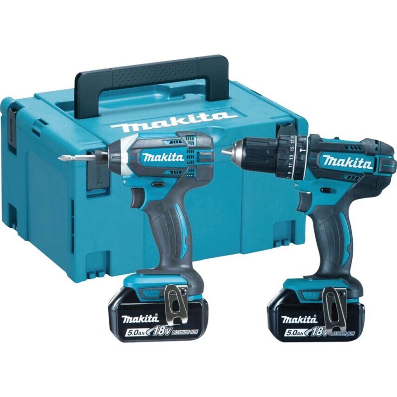 Makita DLX2131TJ 18V Combi/Impact Twin Kit, 2X 5.0AH Batteries