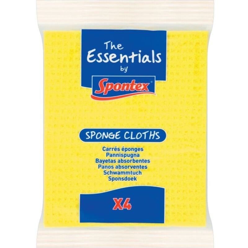 Spontex Essentials Sponge Cloths, Pack Of 4