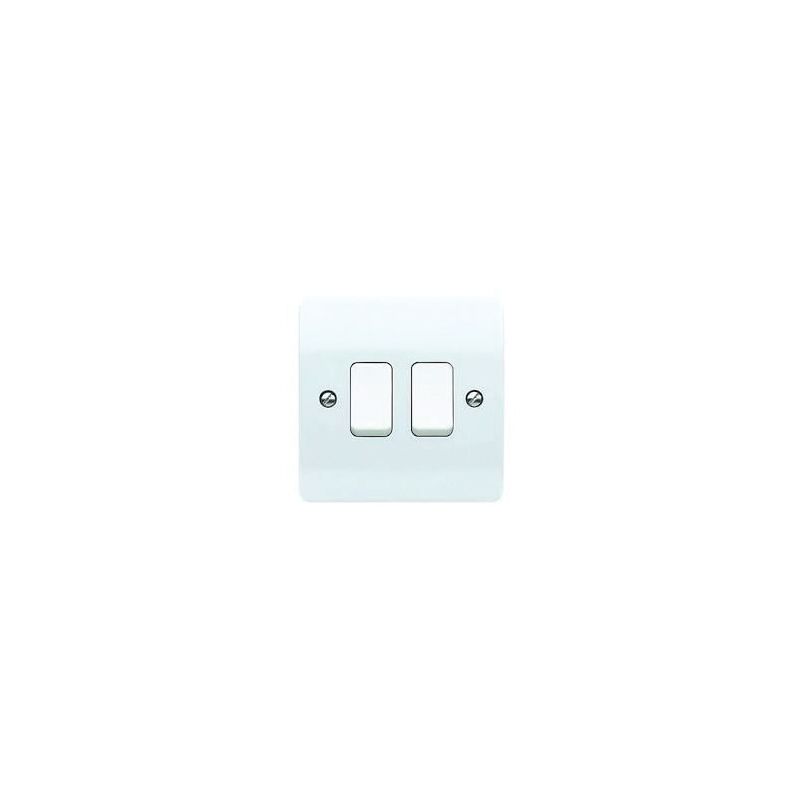 MK Electric K4872RPWHI 10amp 2-Gang 2-Way SP Plate Switch