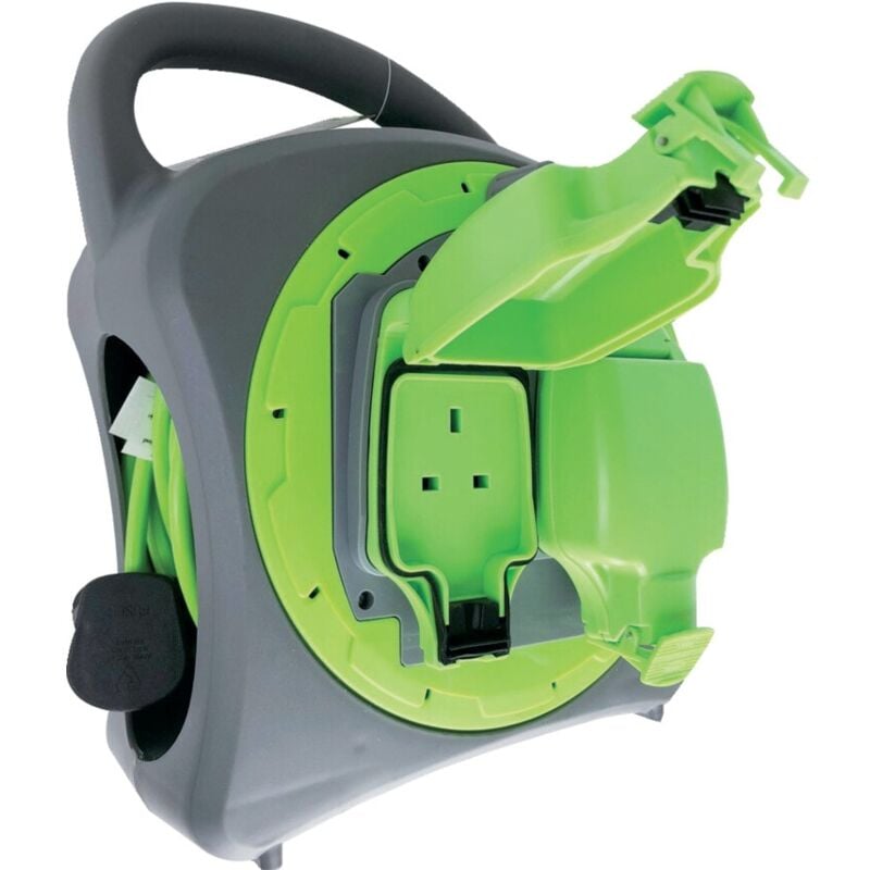 Status 20m Double Socket Weatherproof Cable Reel