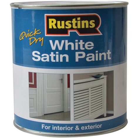 Rustins Quick Dry White Satin Paint 1 Litre RUSWS1L