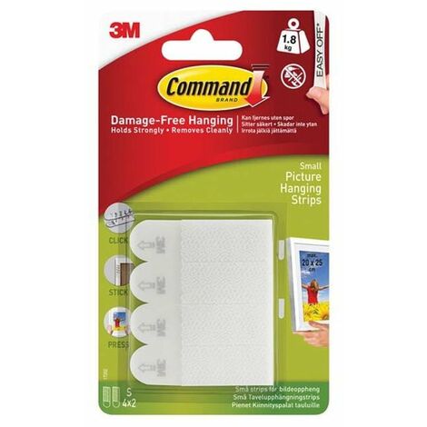 Command Picture Hanging Strips, Small (Pack 4) COM17202