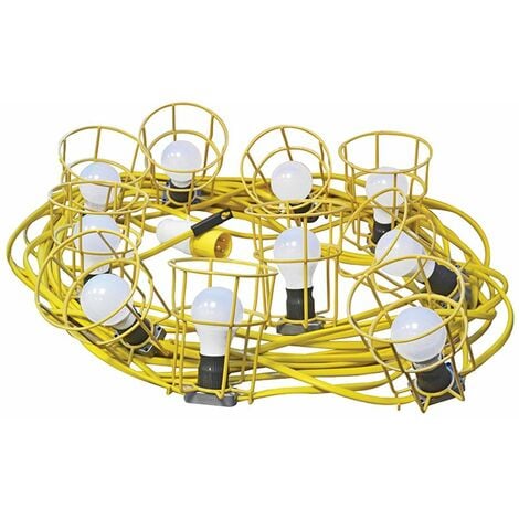 Faithfull Power Plus Festoon Lights Low Energy 10 LED Bulbs 110V 22m FPPSLFESTLE