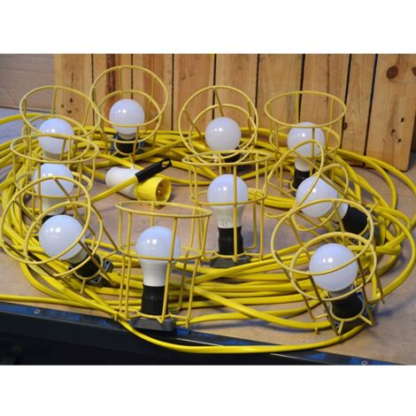 Faithfull Power Plus Festoon Lights Low Energy 10 LED Bulbs 110V 22m FPPSLFESTLE