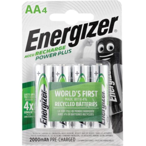Energizer Rechargeable AA 2000 mAh Batteries, Pack of 4