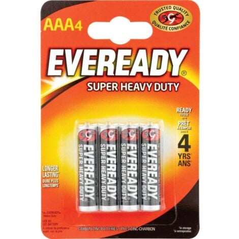 Eveready Heavy Duty AAA Zinc Battery, Pack of 4