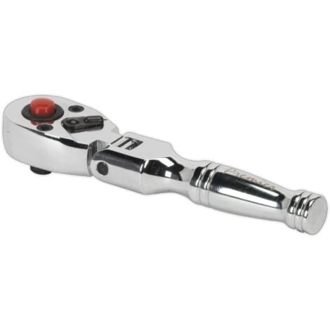 Sealey Ratchet Wrench Flexi-head Stubby 1/4" Square Drive