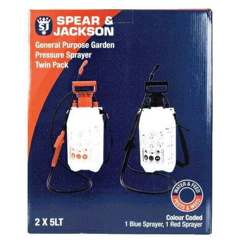 Spear & Jackson 5LPAPSTWIN 5L Pump Action Pressure Sprayer Twin Pack